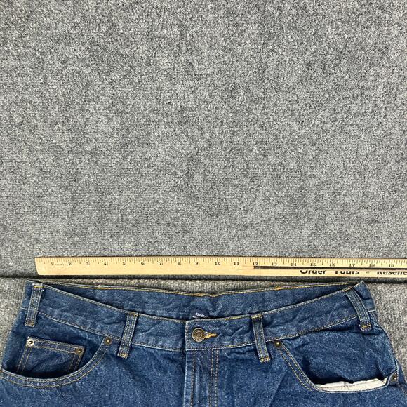 Full Blue Jeans Mens 38x32 Dark Wash Straight Fit 100% Cotton Classic Casual - Picture 5 of 9